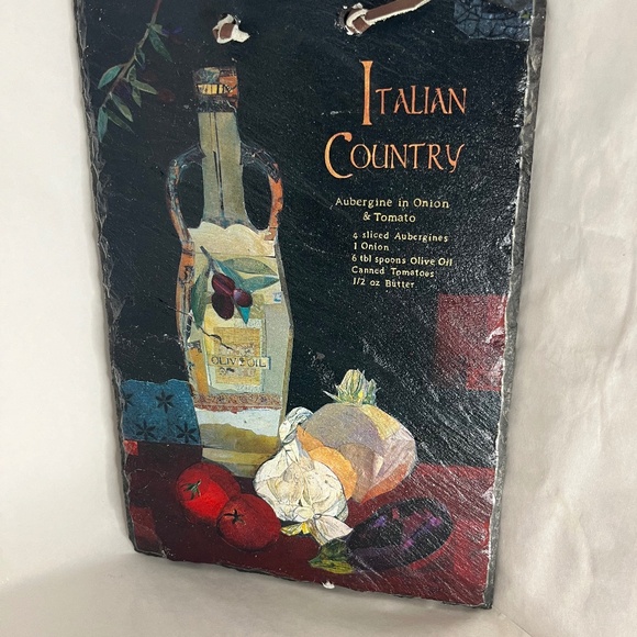 Vintage Slate "Italian Country" with Recipe painted Ingredients - Picture 1 of 2